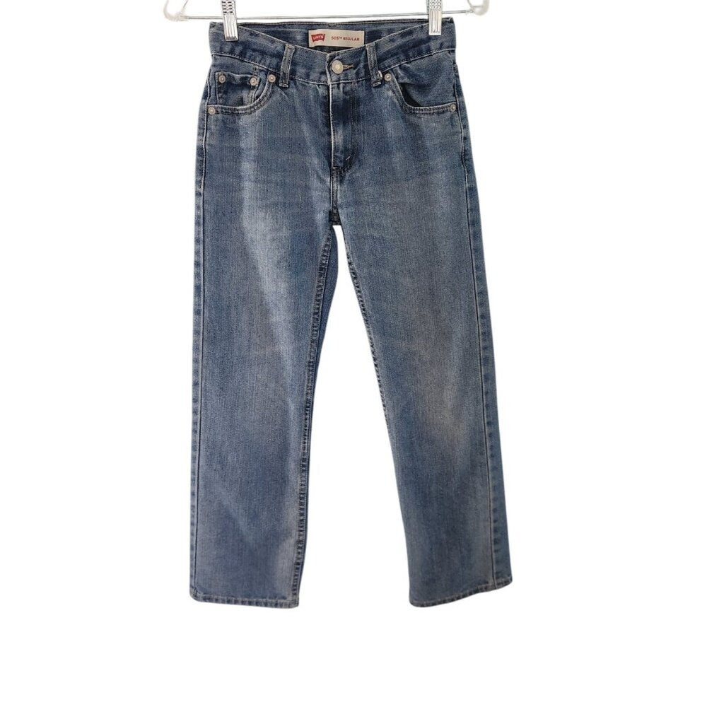 Levis 505 Regular Jeans Straight Boys Size 12 Reg 26x26 Blue Denim‎ EUC